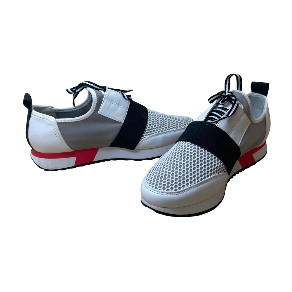 Steve Madden Women's‎ White Gray Mesh Slip On Sneakers Athletic Shoes Size 9.5